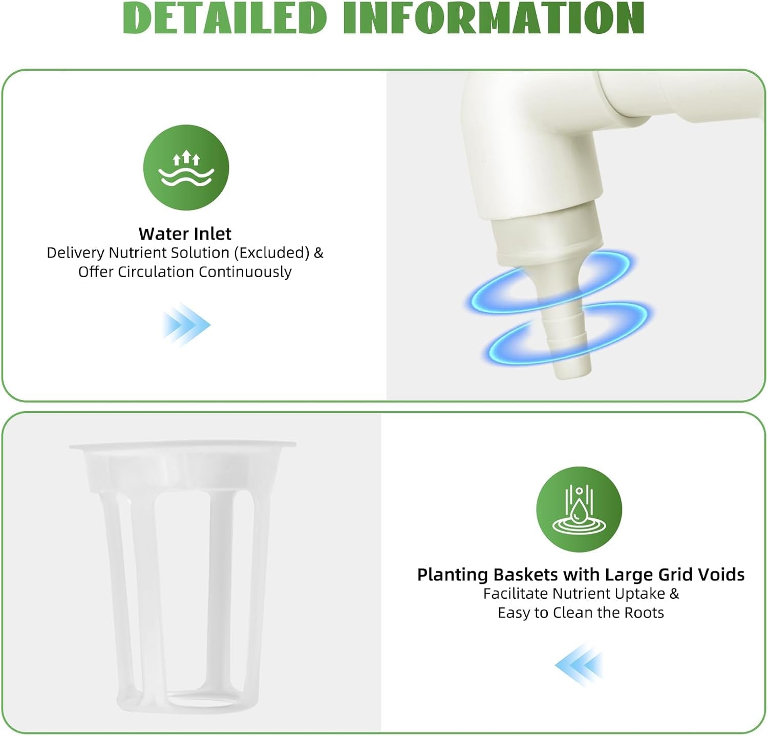 Hydroponic System, Tower Hydroponic Grow Kit, 4-trins plantestander med 36 plantehuller, jordfri plantedyrkningssystemer til have, kontor og andre indendørs og udendørs rum