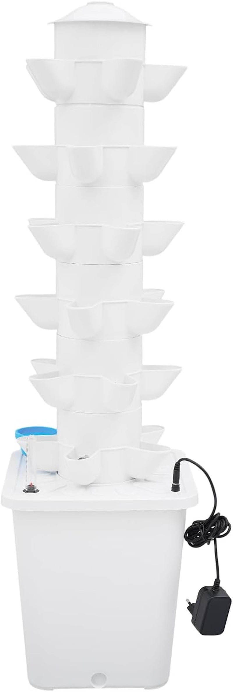 30 kapsler Hydroponic Tower, Hydroponic Grow System til haven, Aeroponic Grow Kit med 10L vandtank og hydreringspumpe, Vertical Aeroponic Grow Kit til urter, frugter, grøntsager