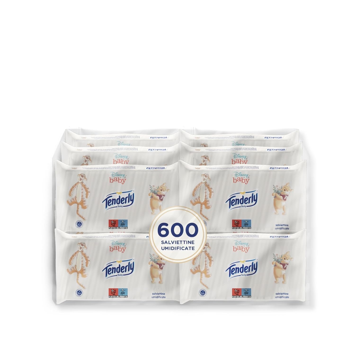 Disney babyservietter, bløde servietter, ideel til daglig babyrengøring, Disney figurer, pakke med 12, fremstillet i Italien, dermatologisk testet