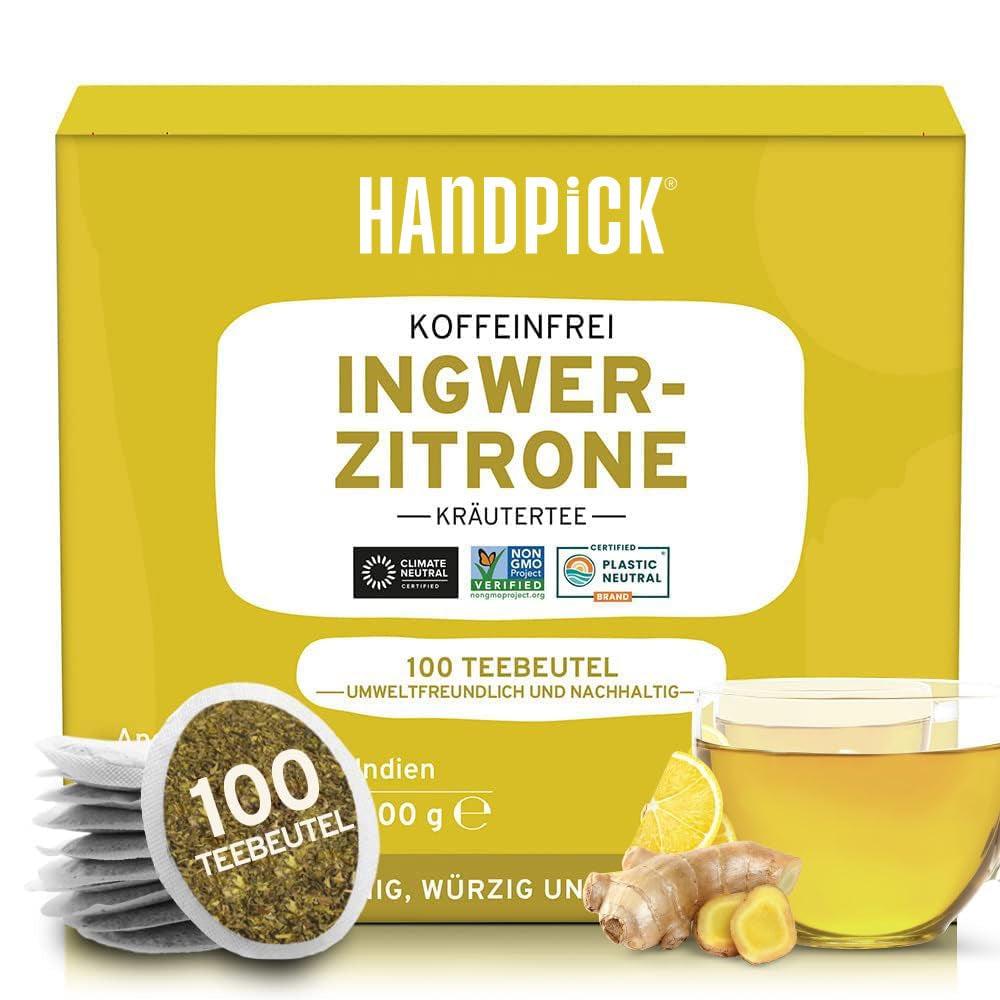 HANDPICK, pliculețe de ceai verde - 25 bucăți | 100% frunze de ceai verde pur din Himalaya, India | Plicuțe de ceai verde ecologice, preparare la cald sau rece