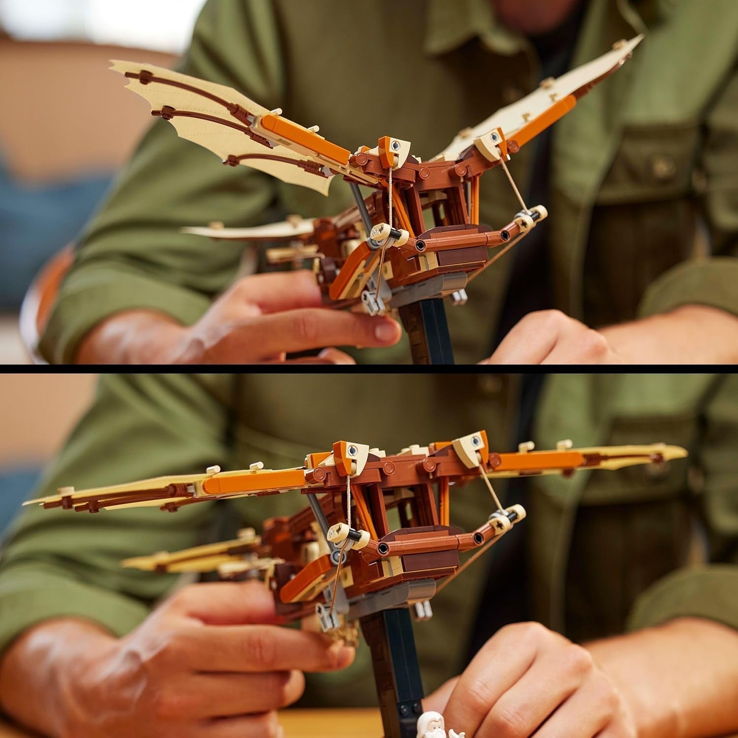 LEGO Icons Leonardo Da Vincis flyvemaskine med flagrende vinger - Inkluderer minifigur og stativ - Byggesæt til voksne - Indretningssæt til hjemmet - Gaveidé - 10363 Byggesæt Besuche den LEGO-Store