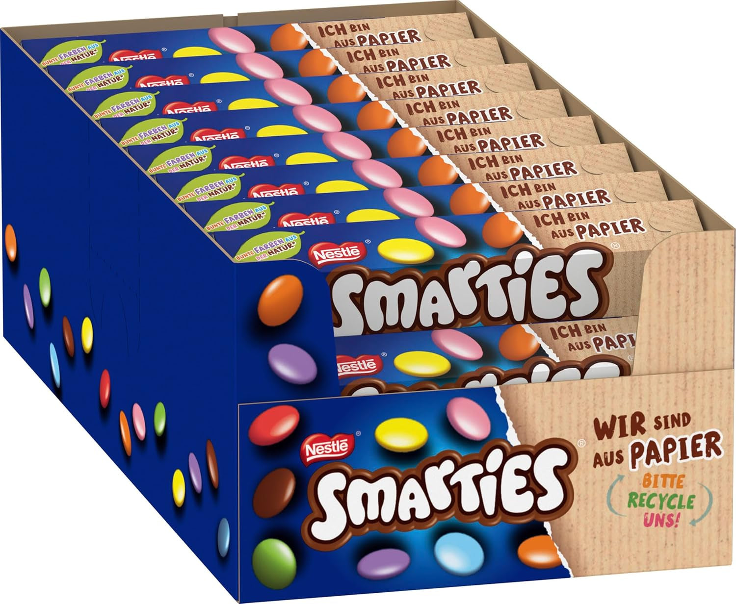 Nestlé SMARTIES Mini, små linser med mælkechokolade, individuelt pakket, pakke med 16 (16 x 187 g)