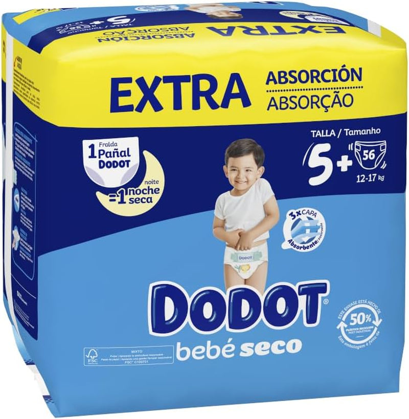 Baby Dry Extra - Jumbopakke, størrelse 5-56 stk