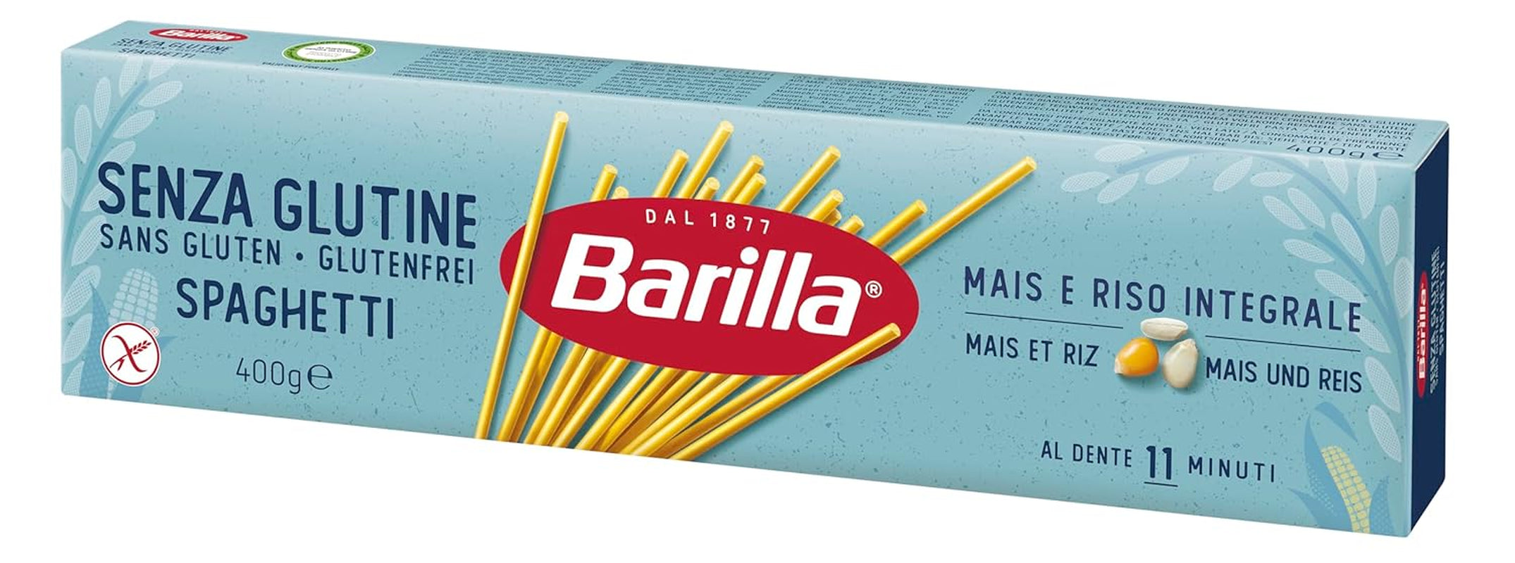 Glutenfri Barilla spaghetti nr. 5, lækre majs- og risretter – perfekt til personer med cøliaki eller glutenintolerance 400g