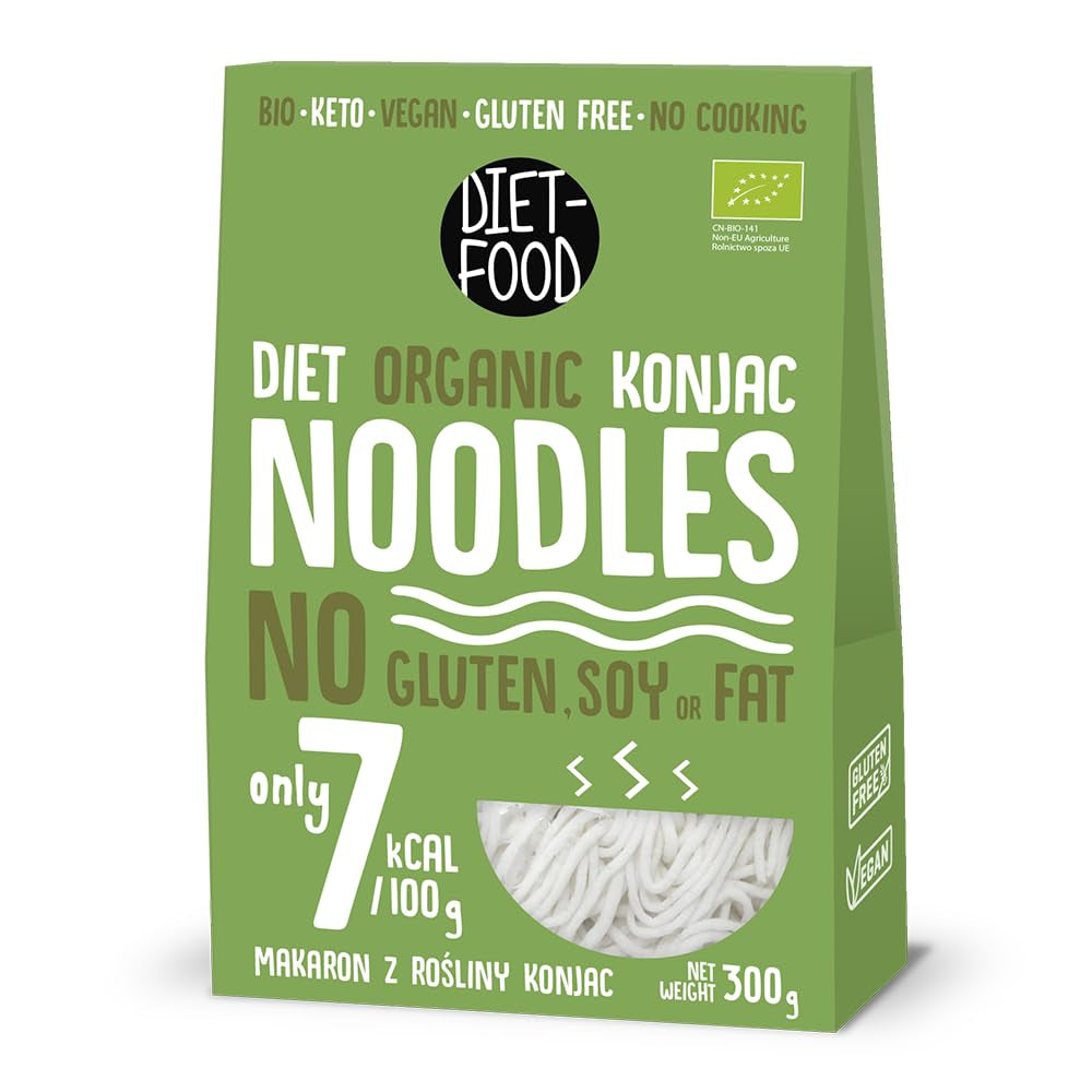 DIET-MAD Økologisk Shirataki Konjac Instant Rice, Low Carb, Low Calorie, Vegan, Fedtfri, Sojafri, Glutenfri, Keto-venlig, Slankende, 300 gram