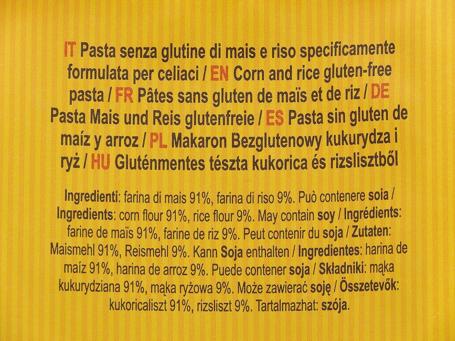 Dialsi stjerneformet pasta, glutenfri majs- og rispasta, bronzebrændt, 100 % italienske ingredienser, ingen tilsætningsstoffer, tilberedes på 8-9 minutter, 300 g pakke