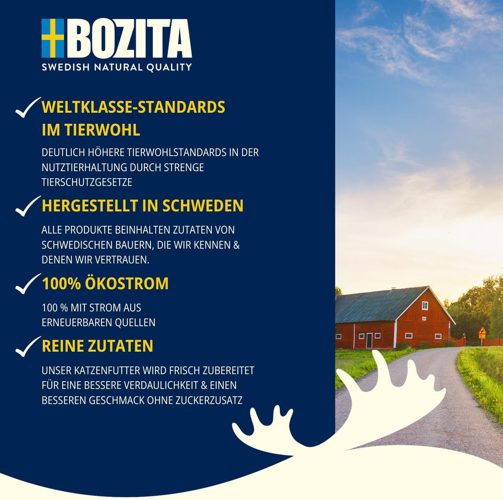 Bozita Pouch Hrană Umedă cu Bucăți în Sos și Curcan - 12 Pliculețe Porționate x 85g Hrană Fără Cereale și Fără Grâu pentru Pisici - Hrană Umedă pentru Pisici Adulte cu 8,5% Proteine și 4,5% Grăsimi