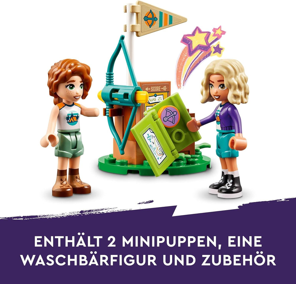 LEGO Friends Bueskydning på Adventure Camp Kids Byggelegetøj med bue og pil, 2 figurer og en vask, til piger og drenge i alderen 6+ 42622 Byggesæt Besuche den LEGO-Store