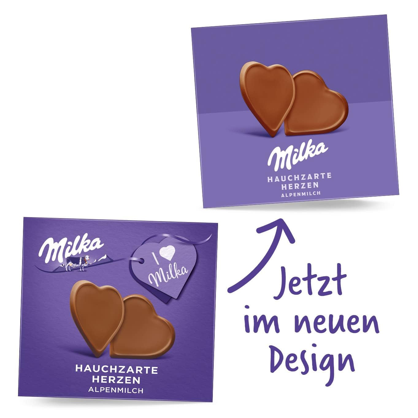 Milka I love Milka Hearts – Alpine mælkechokolade, der smelter i munden og fine skovhasselnødder – 10 x 130g