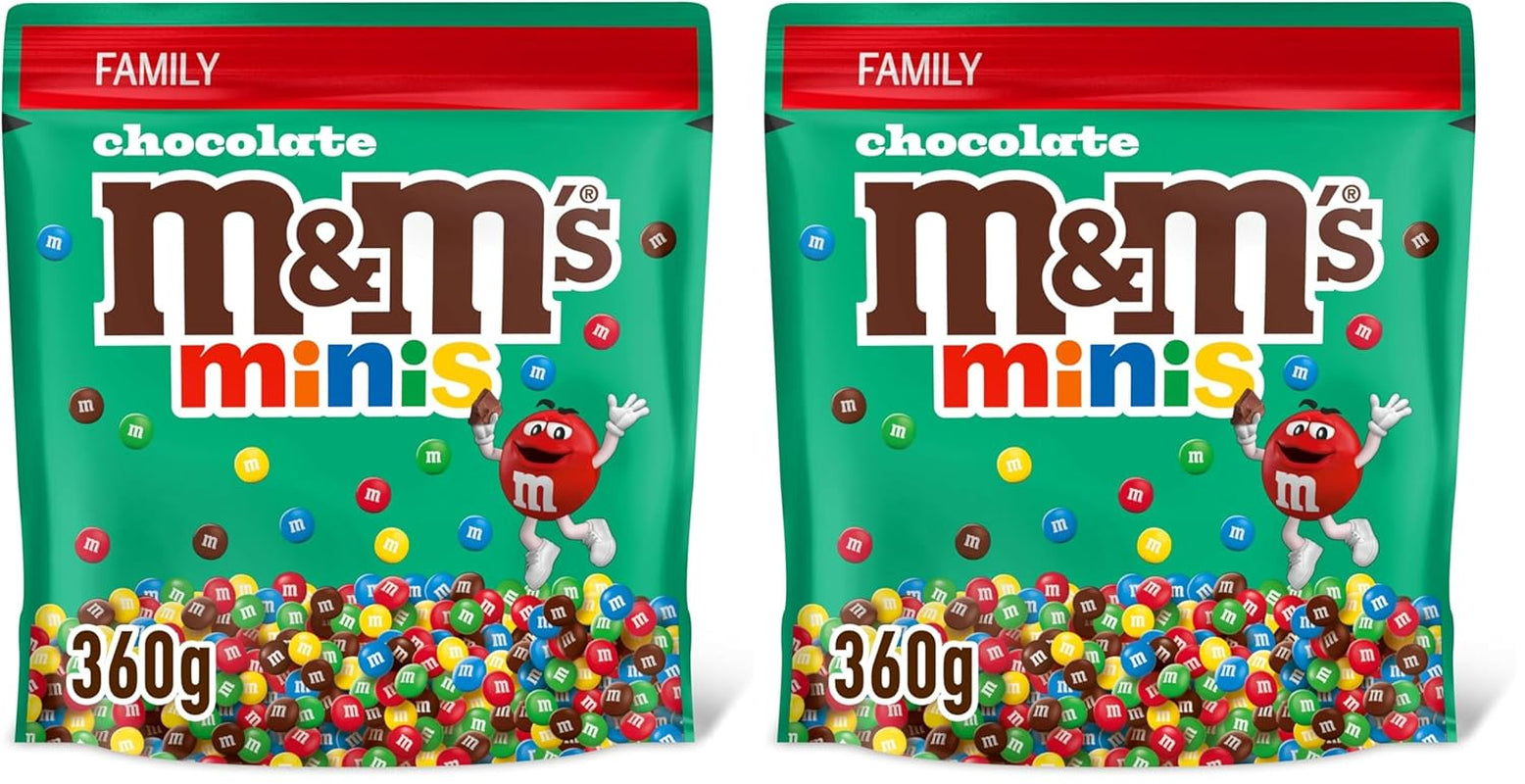 M&M's Chocolate Minis, Chokolade, 1 x 324g, Chokoladelinser (324g) (pakke med 2)