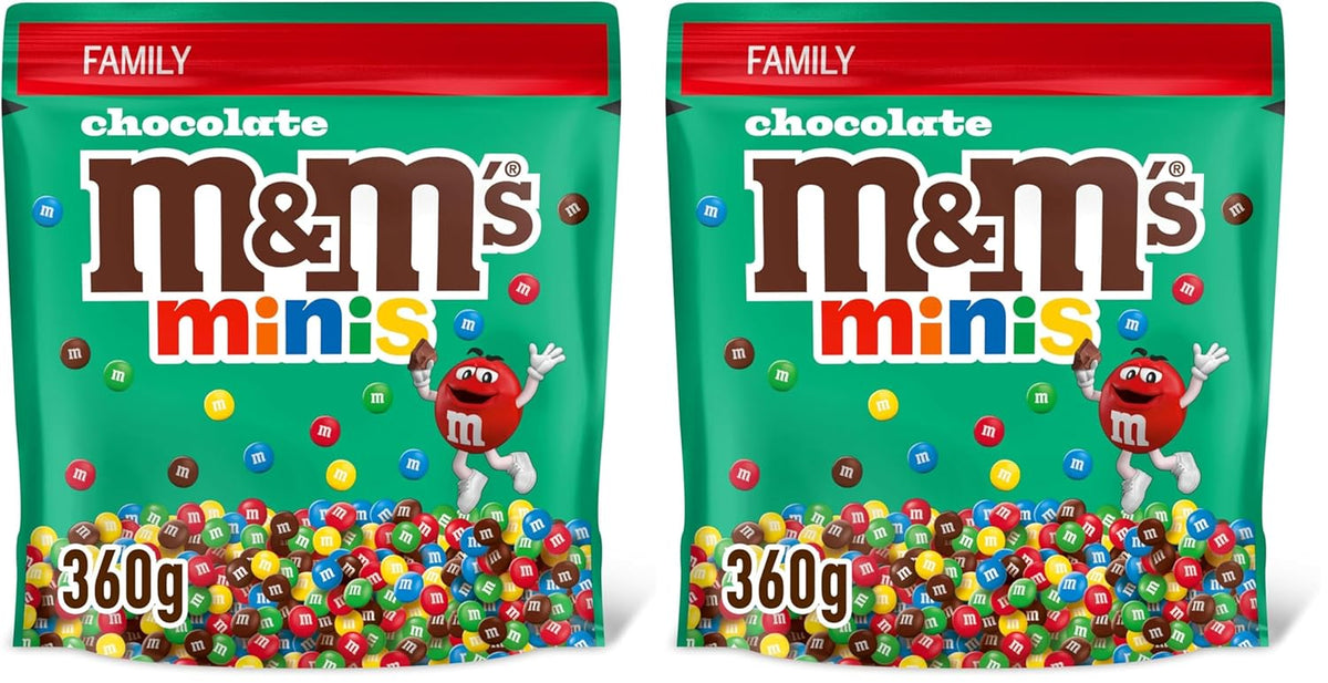 M&M's Chocolate Minis, Chokolade, 1 x 324g, Chokoladelinser (324g) (pakke med 2)