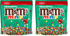 M&M's Chocolate Minis, Chokolade, 1 x 324g, Chokoladelinser (324g) (pakke med 2)