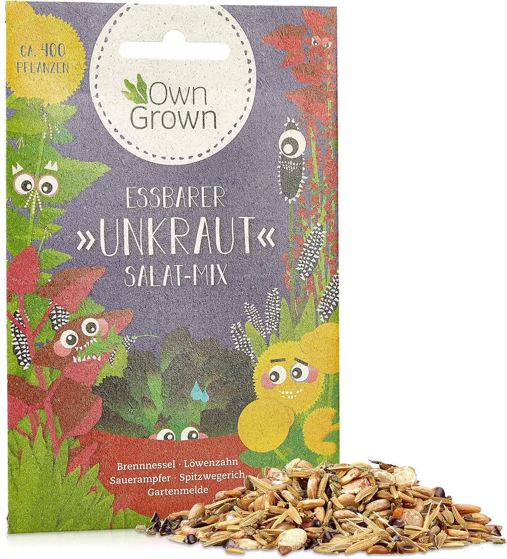 Wildkräuter Samen: Bunte Premium Kräuter Samen Mischung mit Löwenzahn Samen, Sauerampfer, Spitzwegerich uvm – Unkraut Samen Mix für Garten, Balkon – Kräuter Pflanzen Saatgut alte Sorten von OwnGrown