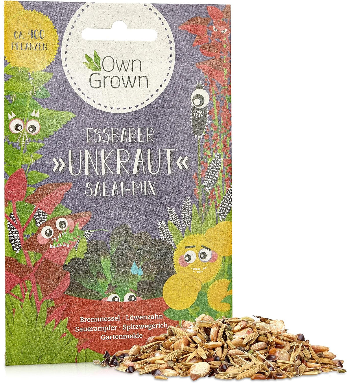 Wildkräuter Samen: Bunte Premium Kräuter Samen Mischung mit Löwenzahn Samen, Sauerampfer, Spitzwegerich uvm – Unkraut Samen Mix für Garten, Balkon – Kräuter Pflanzen Saatgut alte Sorten von OwnGrown