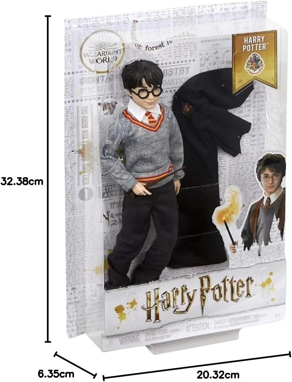 Mattel Harry Potter - Păpușă de colecție (aprox. 26 cm) cu uniformă Hogwarts, halat Gryffindor și baghetă, jucărie de la 6 ani FYM50 Action figures Naty Shop
