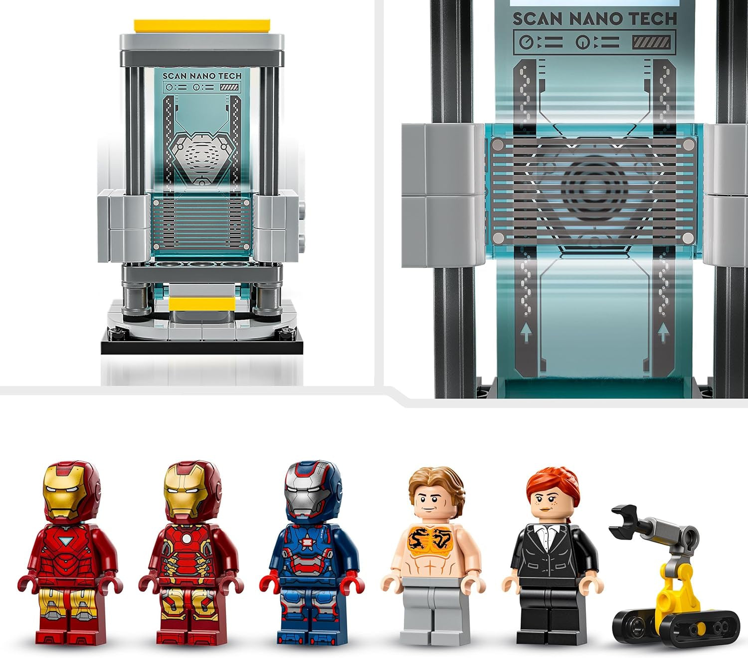 LEGO Marvel Iron Man's Laboratory: Hall of Armor - Superheltelegetøj med en mek-figur, 5 minifigurer inklusive Aldrich Killian - Avengers-gave til drenge og piger i alderen 8+ 76315 Byggesæt Beuche den LEGO-Store