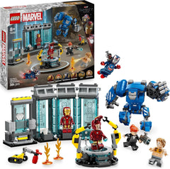 LEGO Marvel Iron Man's Laboratory: Hall of Armor - Superheltelegetøj med en mek-figur, 5 minifigurer inklusive Aldrich Killian - Avengers-gave til drenge og piger i alderen 8+ 76315 Byggesæt Beuche den LEGO-Store Standardtitel