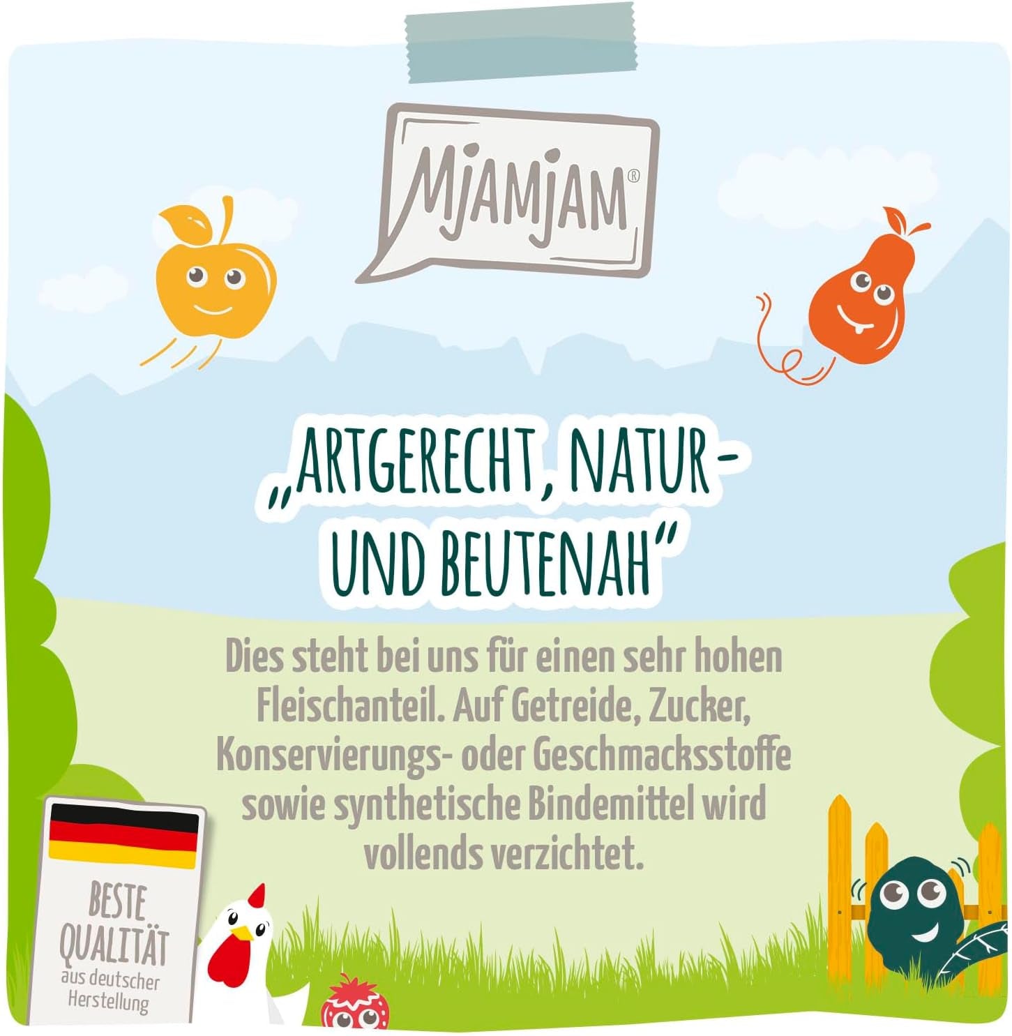 MjAMjAM - Premium Nassfutter für Katzen - Chicks & Friends Box, 9er Pack (9 x 300g), getreidefrei mit extra Fleisch