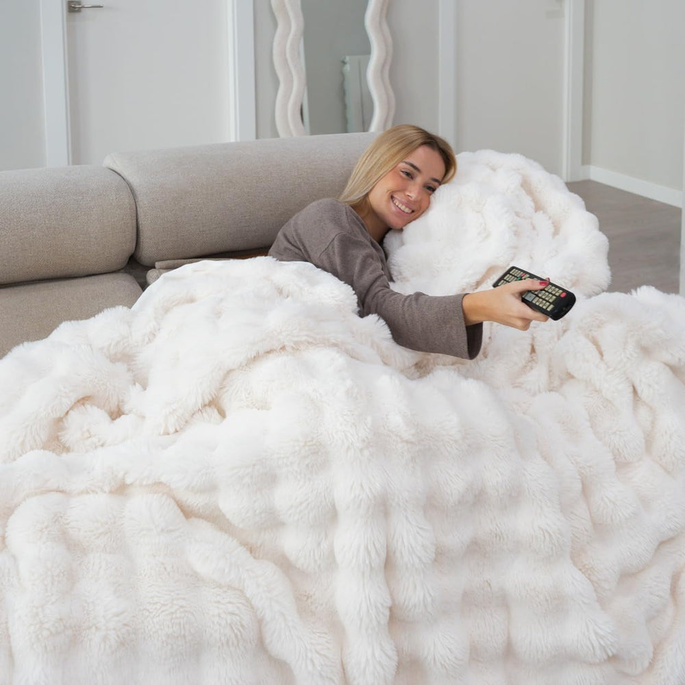Flamingueo hyggetæppe - termisk tæppe, vægtetæppe, polyester, sofatæppe, værelsesindretning, fleecetæppe, varme, senge, tæppe, vintertæppe Senge og tæpper Besuche den Flamingueo-Store