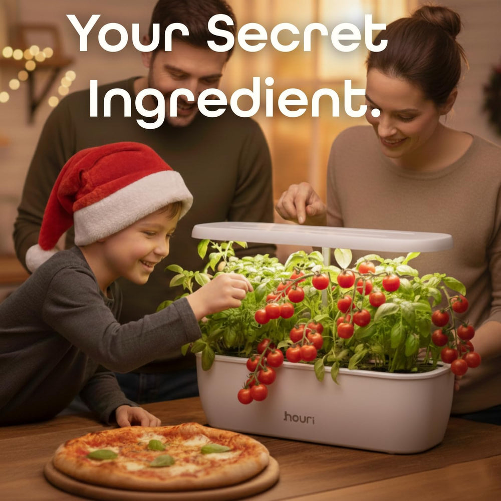 Ny 7 Bridge + Heirloom Basilikum | Smart Have til hjemmekokke | Hydroponisk dyrkningssystem | LED Grow Lights | Indendørs urtehavesæt til planteelskere og gartnere, hvid