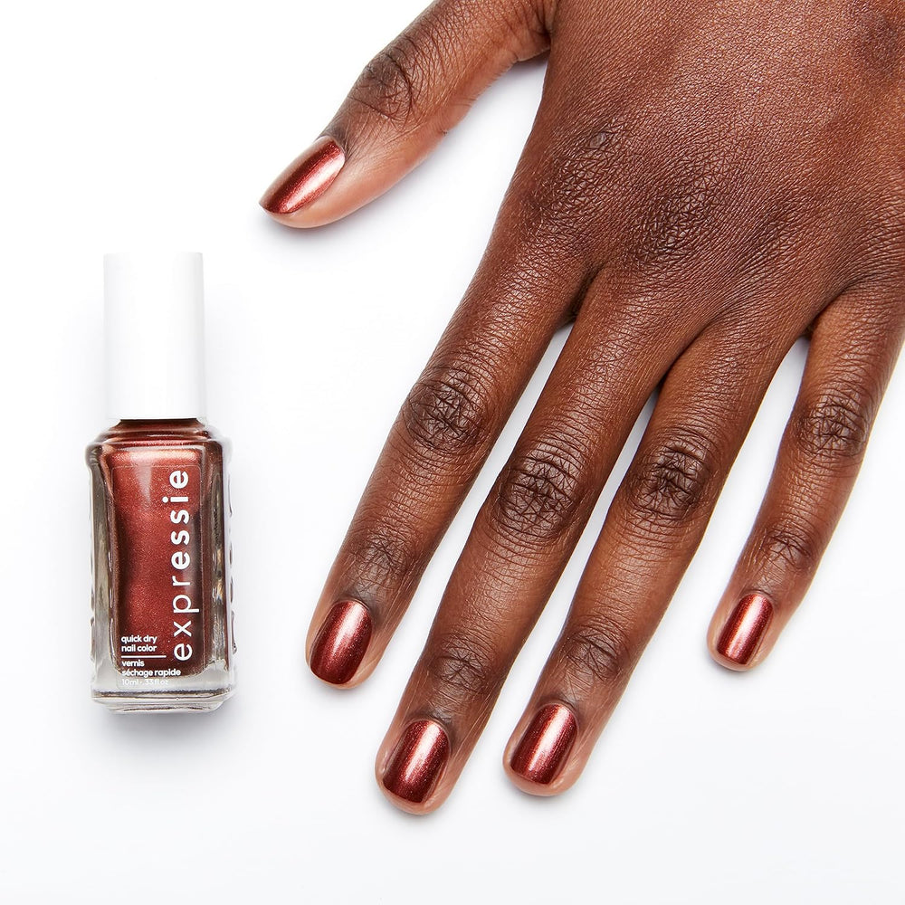 Essie hurtigtørrende neglelak "expression", nr. 270 misfit right in, metallisk, vegansk formel, 10 ml