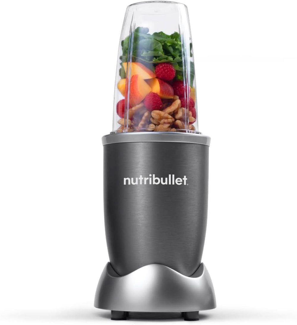 Nutribullet Original, Elektrischer Mixer, Zerkleinerer, Smoothiemixer, Smoothie Maker, 600 W Leistung, Einfach Und Schnell in Der Anvendung, Kompakt, Leicht Zu Reinigen, NB603DG Kitchen Naty Shop Dunkelgrau Basispaket