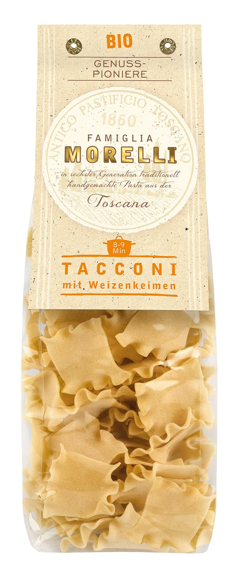 BioGourmet Pappardelle med hvedekim - Økologisk bred pasta til gryderetter og saucer - med ekstra næringsstoffer | 500 g økologisk og vegansk