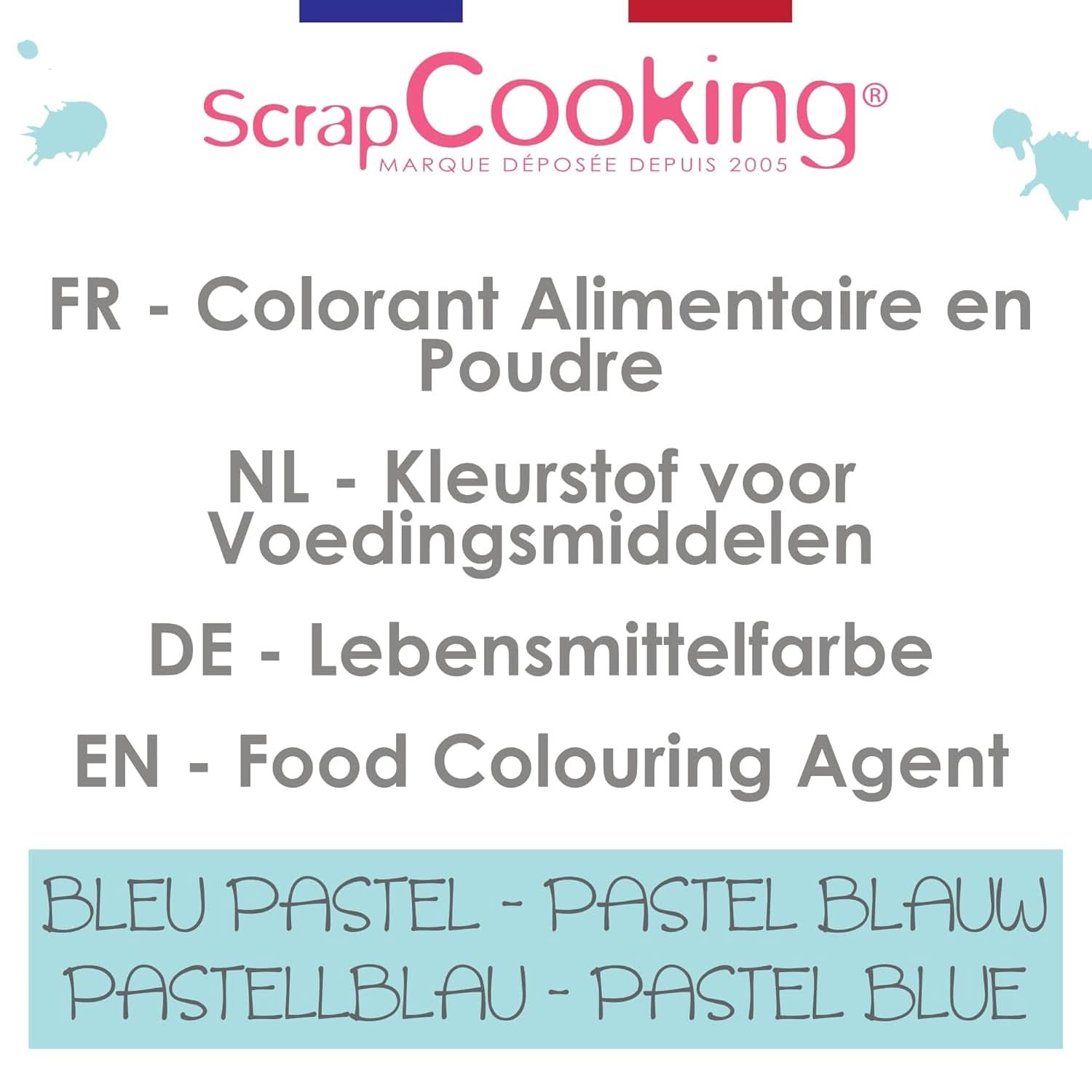 Scrapcooking, pulvermadfarve, pastelblå, 5 gram Naty Shop