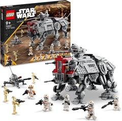 LEGO Star Wars At-Te Walker mobilt legetøjsmodel minifigursæt inklusiv 3 klontroopers, kampdroider og dværgeedderkop-droid 75337 byggesæt Besuche den LEGO-Store Single