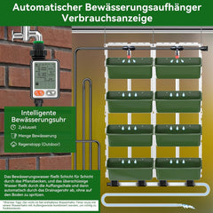 Hængende Vertikale Wand Pflanze, Vertikale Pflanzenwand Balkonbar Pflanzenwand Indendørs med Smart-Timer og Wasserpumpe Blumentopf Wand für Hof Garten Balkon Home Decoration