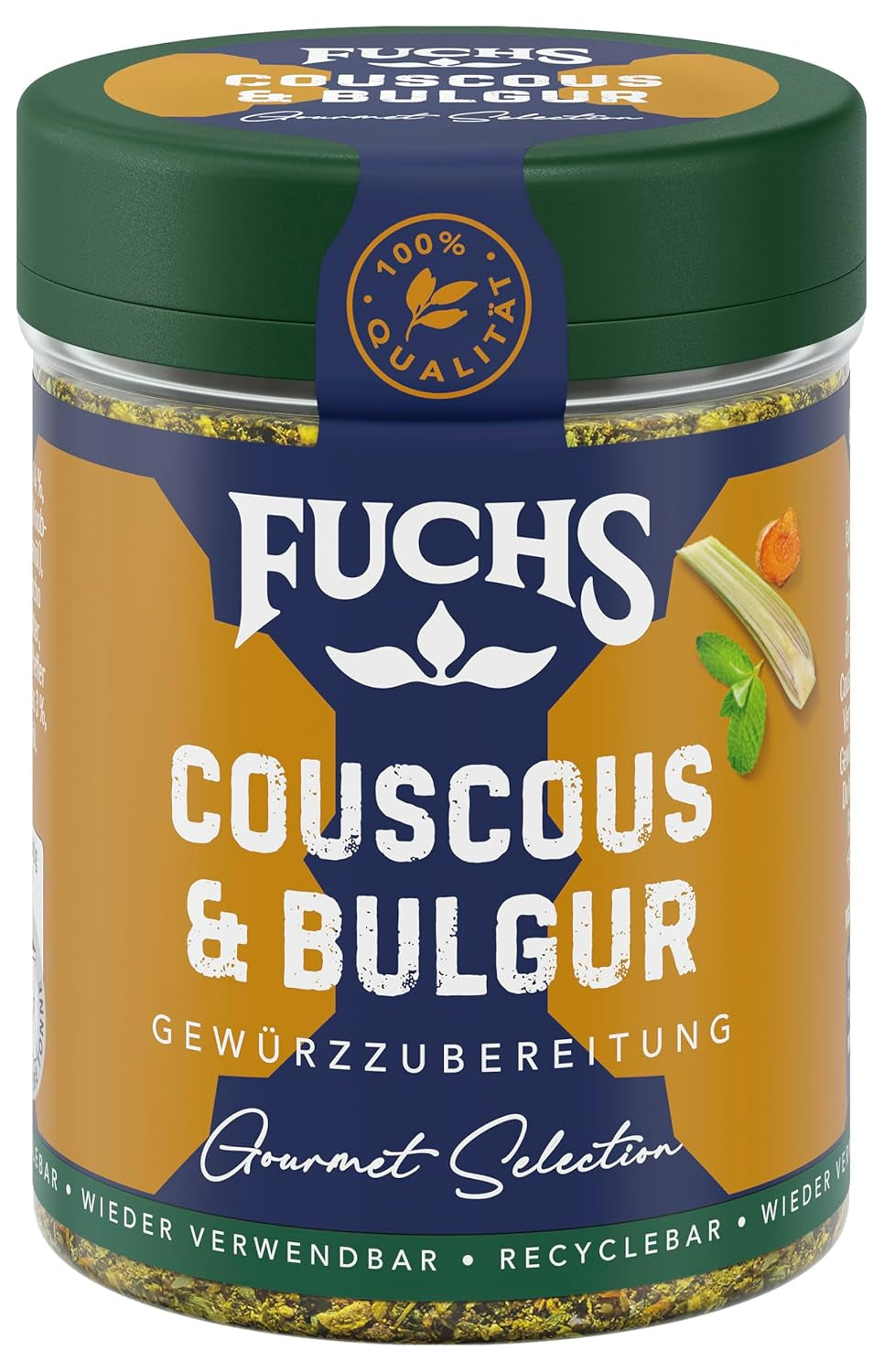 Fuchs Gewürze Gourmet Selection Naher Osten-Afrika – Dukkah Gewürzmischung, nachfüllbarer Gewürz Mix, zum Verfeinern von Fisch und Lamm, vegansk, 50 g