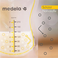Medela Easy Pour Muttermilchbeutel Zum Einfachen Ausgießen, 100 Stück, 210 Ml, Auslaufsichere Einweg-Muttermilchbeutel Mit Überlaufschutz, Stillhelfer Tilbehør Babymad og amning Naty Shop