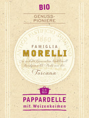 BioGourmet Pappardelle med hvedekim - Økologisk bred pasta til gryderetter og saucer - med ekstra næringsstoffer | 500 g økologisk og vegansk