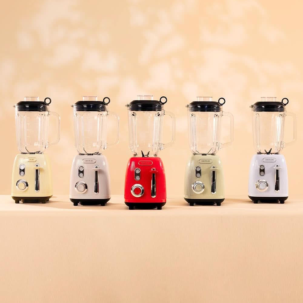 Cecotec Standmixer Retro Power Sort Titanium Retrogrøn. 1200W Maximale Leistung, 2 Geschwindigkeiten, 4-Klingen-Messer Mit Schwarzer Titanbeschichtung og 1,5L Krug, Vintage-Design i Grün Kitchen Naty Shop