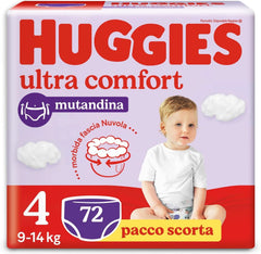 Huggies Ultra Comfort blebukser størrelse 4 (9-14 kg) Pakke med 72 blebukser Mother & Baby Naty Shop