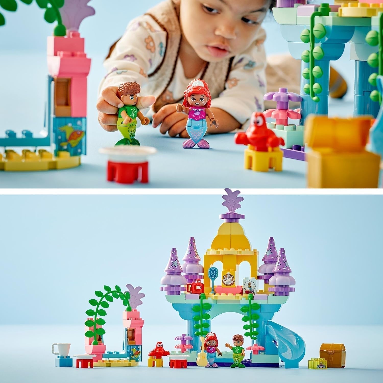 LEGO DUPLO | Disney Ariels magiske undervandspalads, pædagogisk legetøj til havfruen Ariel, undervandsslot for børn over 2 år 10435 Byggesæt Besuche den LEGO-Store