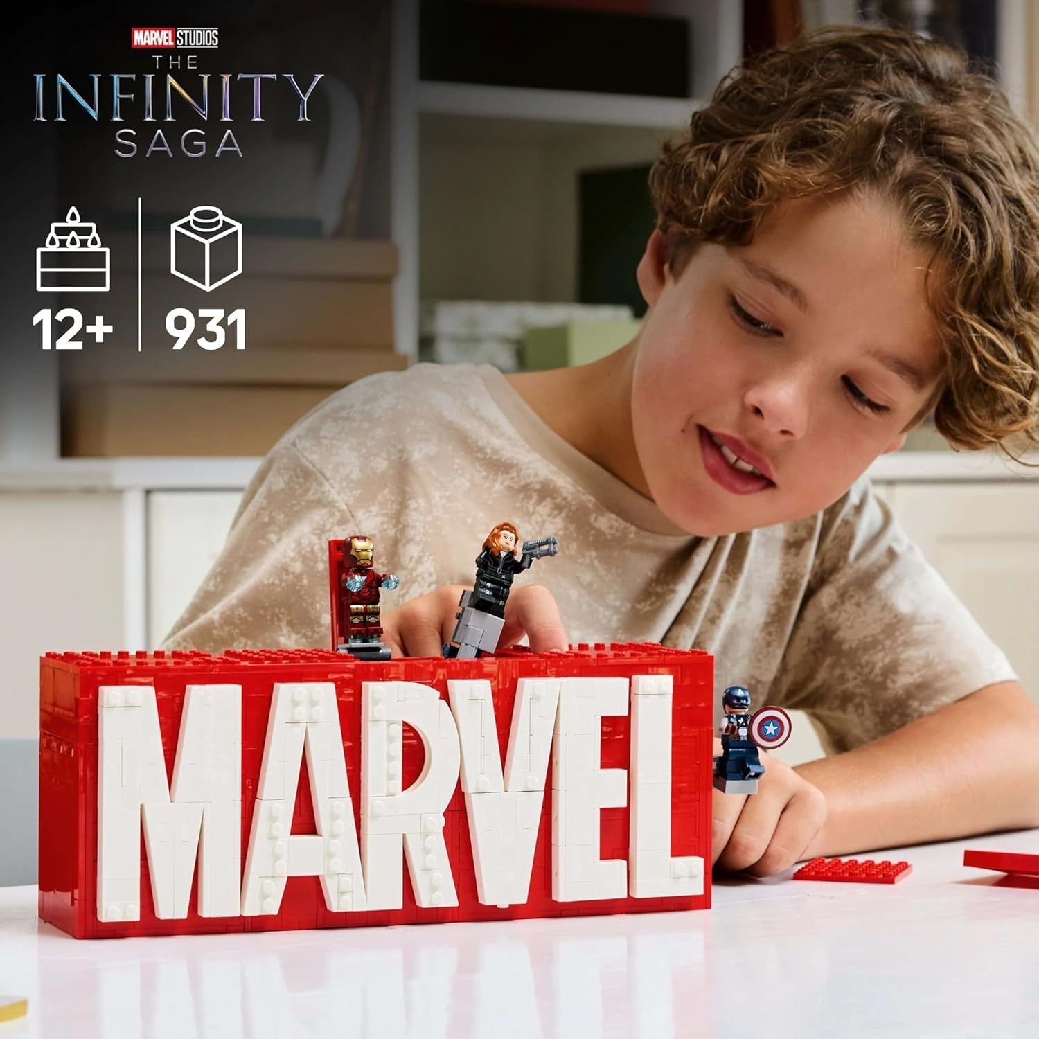 LEGO Marvel: Marvel logo og minifigurer - Hulk, Thor, Iron Man, Black Widow og Captain America samlingssæt - Avengers figurbyggesæt - Gave til drenge og piger fra 12 år og opefter 76313 Byggesæt Beuche den LEGO-Store