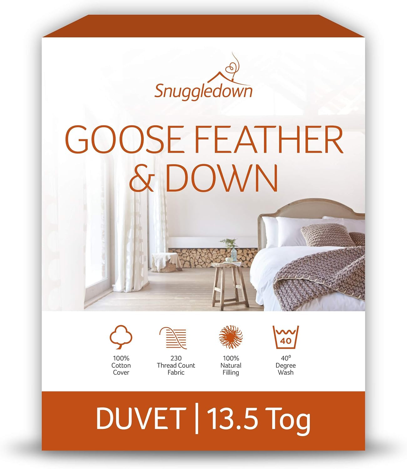 Snuggledown Freshwash Allergy Dyne, 13,5 Tog Vintervarm, Bomuld, Hvid, Enkeltseng Naty Shop Super King 13,5 Tog Dyner