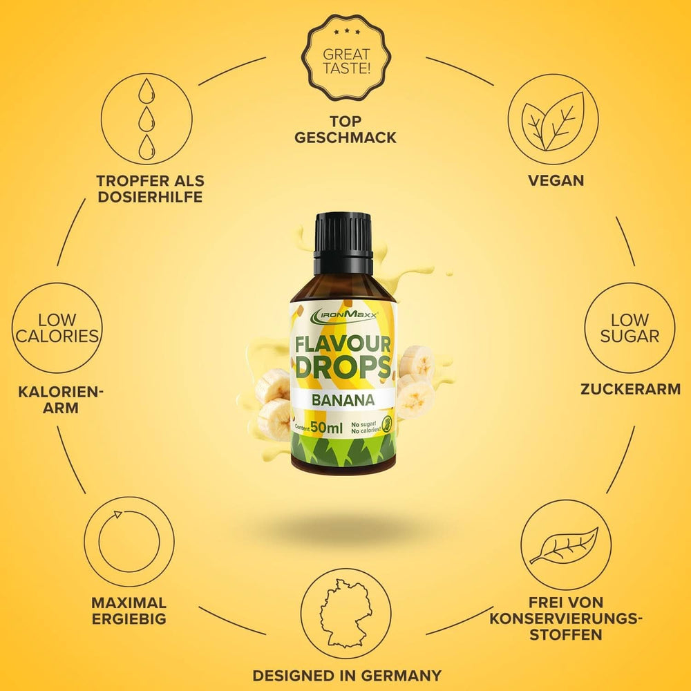 Ironmaxx Flavored Drops - Ingen kalorier og ingen sukker, 50 ml Flavours Naty Shop