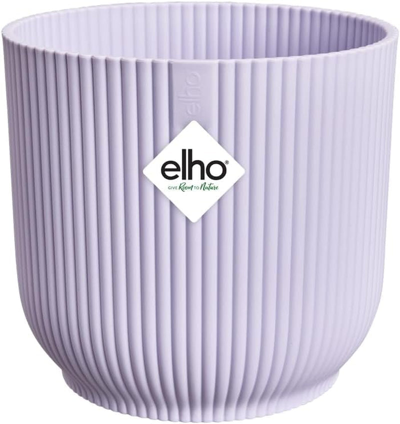 Ghiveci elho Vibes Fold Round Mini 9 - Ghiveci de flori de interior - 100% plastic reciclat - Ø 9,3 x H 8,8 cm - Alb/Alb mătăsos