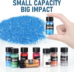 Set de sclipici comestibil - 4 culori metalice, pudră sclipici comestibilă - pudră fără gust pentru băuturi și prăjituri, pudră colorant alimentar pentru decorarea cocktailurilor, sclipici comestibil (5 g/sticlă)