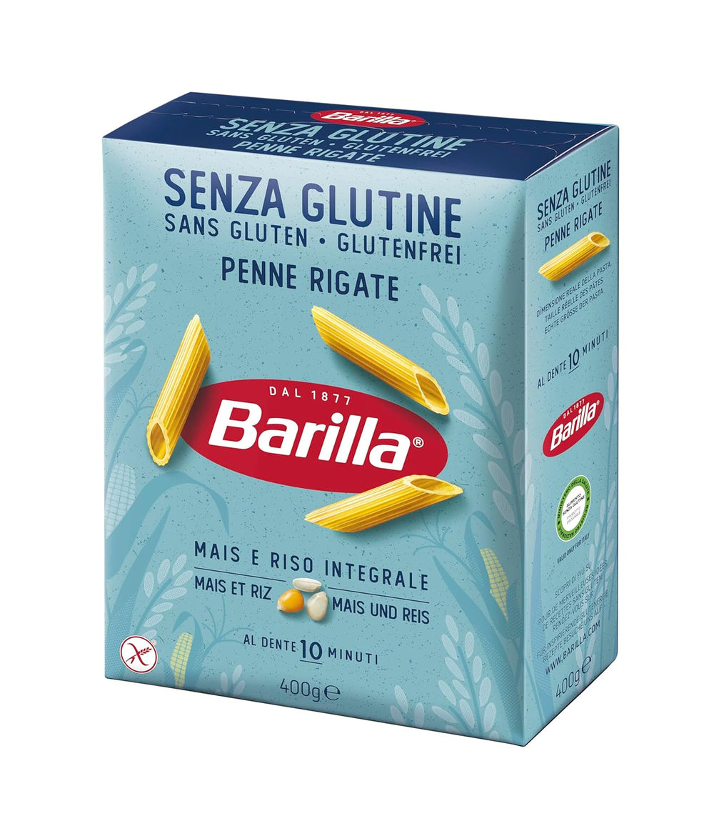 Barilla Penne Rigate glutenfri pasta lavet af lækker majs og ris - perfekt til personer med cøliaki eller glutenintolerance (14 x 400 g)