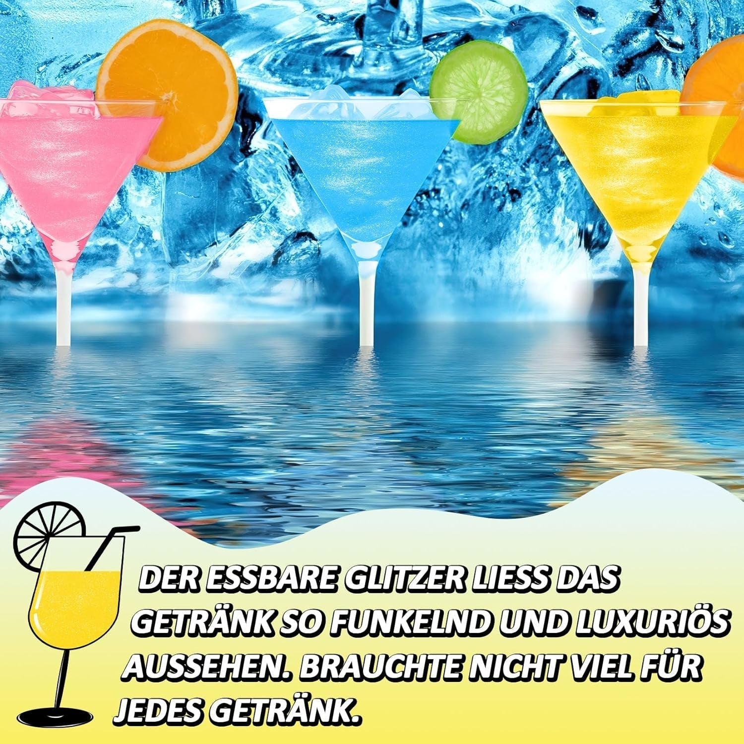 Kicofood, glitter comestibil, 5 grame, diverse culori Glitter Naty Shop