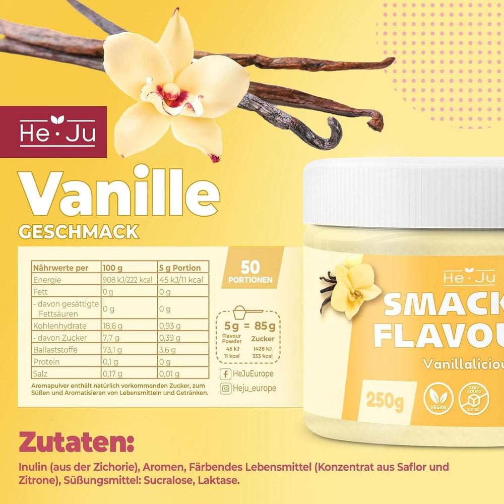 He-Ju, Pulver med vaniljesmag, 250 gram Aromas Naty Shop