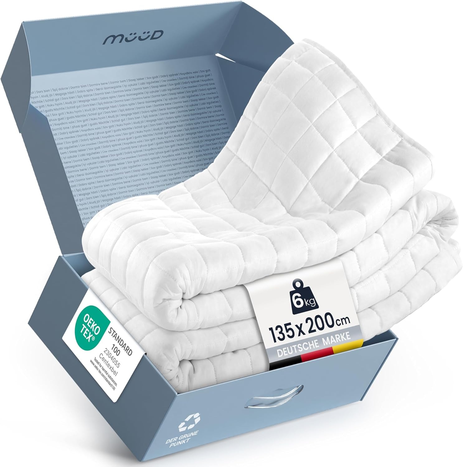 7 kg terapeutisk tæppe I 135X200Cm I Til afslappende søvn I Højkvalitets vægtetæppe lavet af åndbart bomuld I Stressreducerende og terapeutisk - Inklusiv pakkeboks med bærehåndtag Senge og tæpper Besuche den mÃ¼Ã¼d-Store 135 X 200 Kilogram 6.
