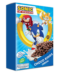 Sonic Choco Rings korn-, hvede-, havre- og majschokoladeringe til den perfekte morgenmad, med tilsat vitaminer, 1 pakke (1 x 350 g)