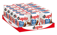 Ferrero duplo Large Pack - Chokoladebarer med fin nougatcreme, sprød oblat og fin mælkechokolade - Karneval og fastelavnsslik - 15 pakker med 18 individuelt indpakkede barer