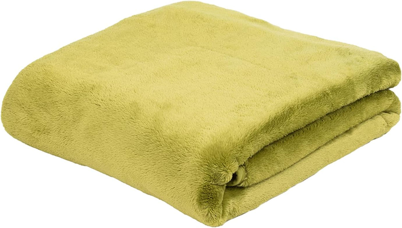 Gözze - Komfortabelt tæppe Premium Cashmere-følelse, 500 G/M², 180 X 220 Cm - sennepssenge og tæpper Besuche den Gözze-Store Limegrøn 180 X 220 Cm