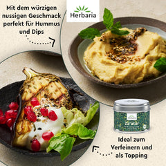 Herbaria Za'atar bio 25g S-Dose – Zaatar Gewürz, Zaatar Gewürz - orientalsk Organic-Gewürmischung für Gerichte der Levante Küche - mit erlesenen Ingrediens - i nachhaltiger Aromaschutz-Dose