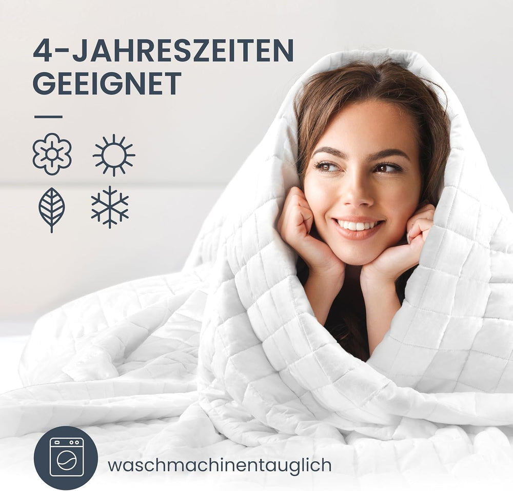 7 kg terapeutisk tæppe I 135X200Cm I Til afslappende søvn I Højkvalitets vægtet tæppe lavet af åndbart bomuld I Afstressende og terapeutisk - Inklusiv pakkeboks med bærehåndtag Senge og tæpper Besuche den mÃ¼Ã¼d-Store